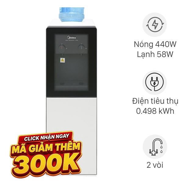 Cây nước nóng lạnh Midea YD1518S-X 498W