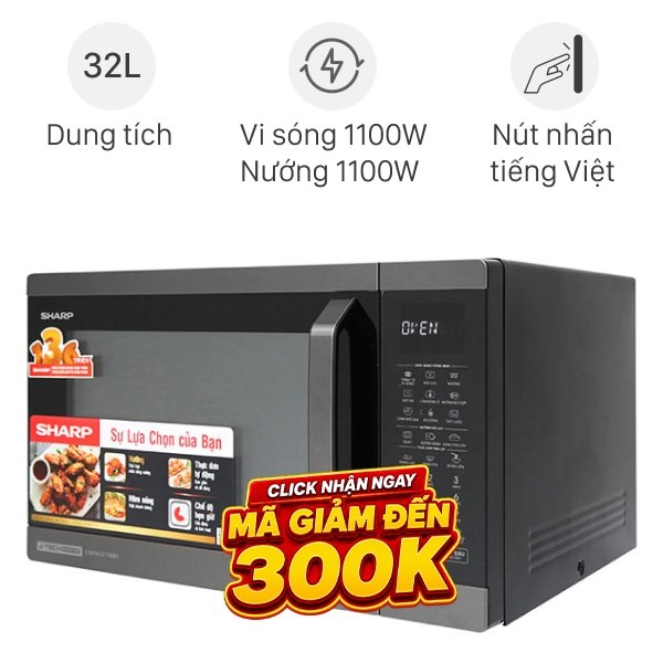 Lò vi sóng có nướng Sharp R-C932XVN-BST