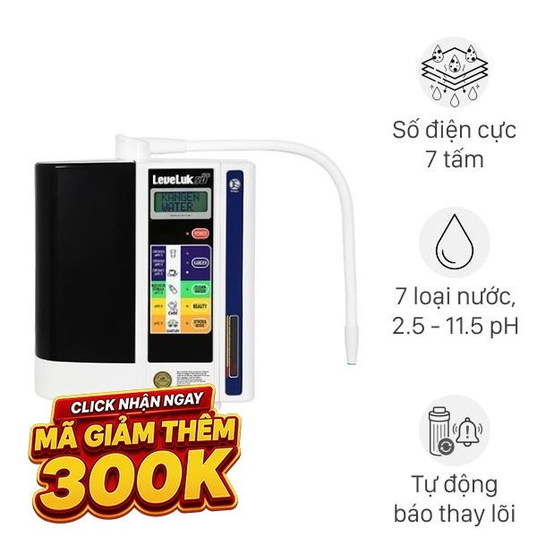 Máy lọc nước điện giải ion kiềm Kangen LeveLuk SD501 7 tấm điện cực