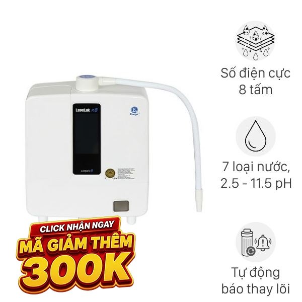 Máy lọc nước điện giải ion kiềm Kangen LeveLuk K8 8 tấm điện cực