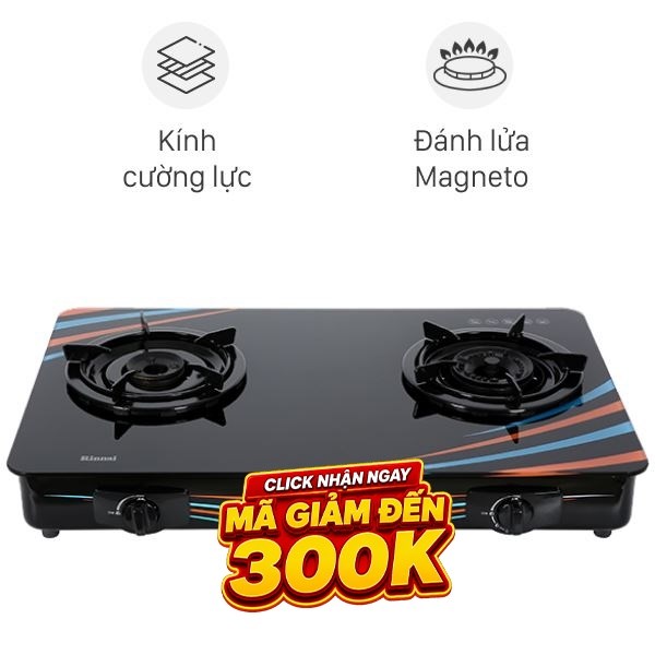 Bếp ga đôi Rinnai RV-715Slim(GL-SC)