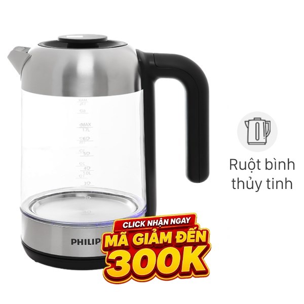 Bình đun siêu tốc Philips 1.7 lít HD9339/80