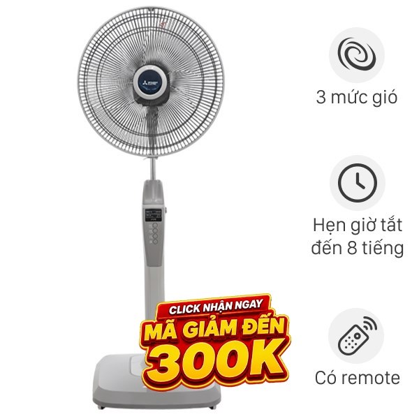 Quạt đứng Mitsubishi Electric  3 cánh LV16-RB SF-GY 47W