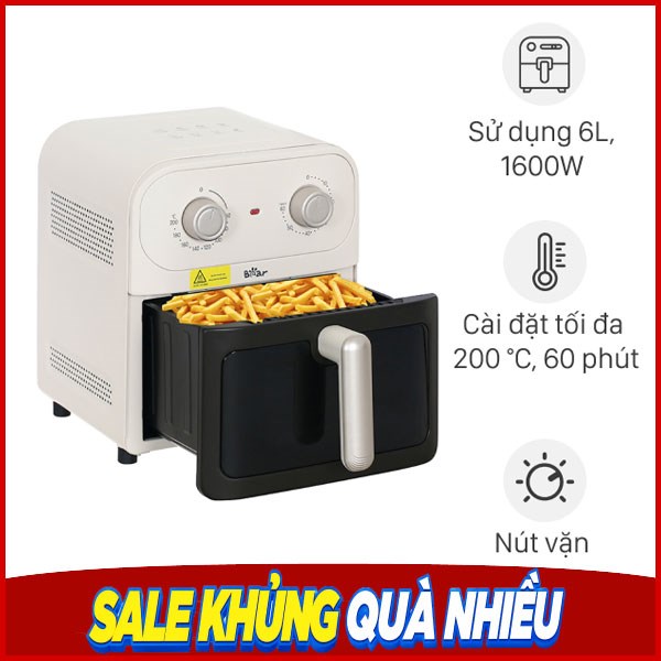 Nồi chiên không dầu Bear 6 lít BAF-P63W1