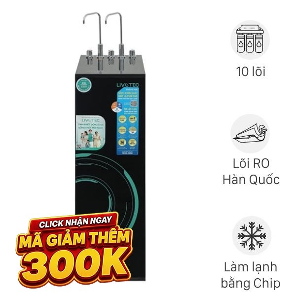 Máy lọc nước RO nóng nguội lạnh Hydrogen Livotec 636 10 lõi
