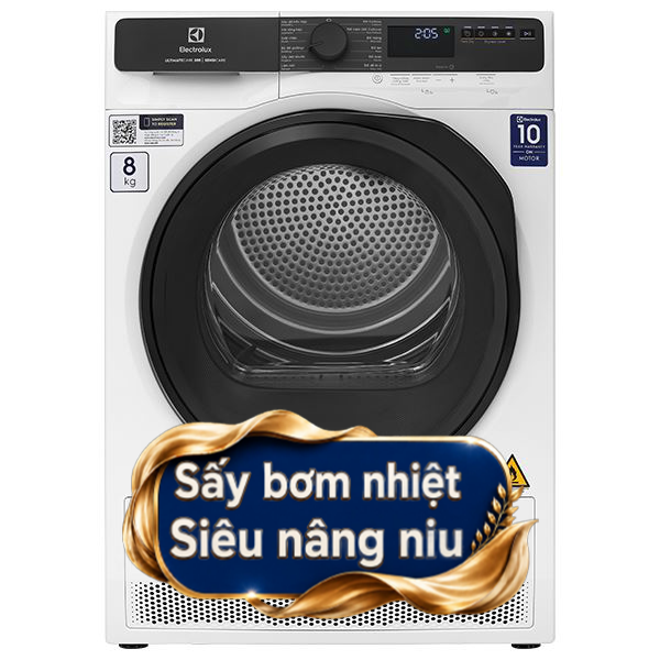 Máy sấy bơm nhiệt Electrolux 8 Kg EDH803J5WC