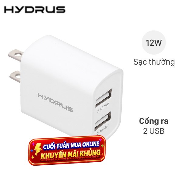 Sạc 2 cổng Hydrus ZC102U