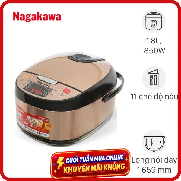 Nồi cơm điện tử Nagakawa 1.8 lít NER5556