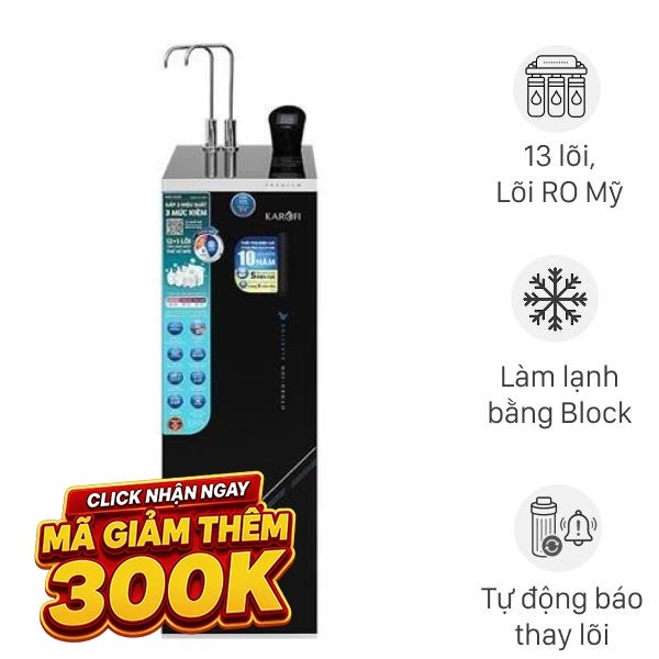 Máy lọc nước RO nóng nguội lạnh Hydrogen ion kiềm Karofi KAE-S695 13 lõi