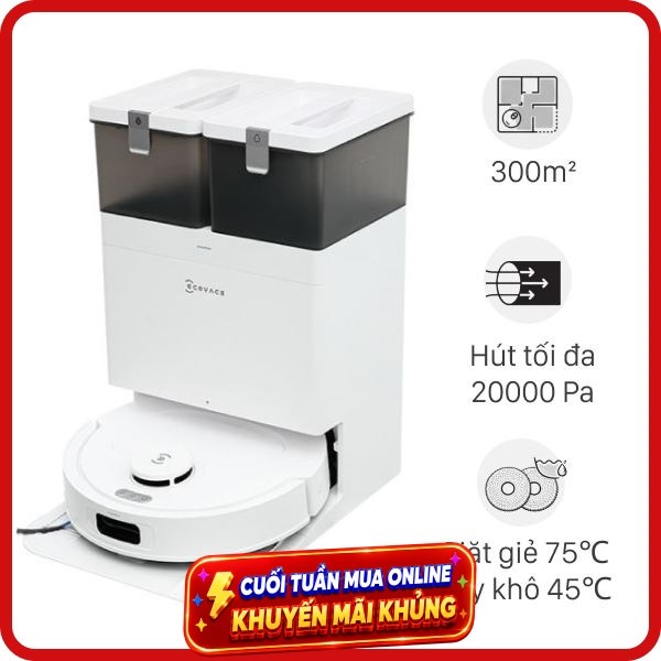 Robot hút bụi lau nhà Ecovacs Deebot T30C - Trắng