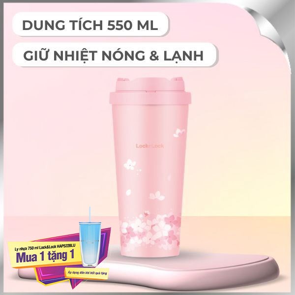 Bình giữ nhiệt inox 550 ml Energetic Tumbler Peach Blossom Lock