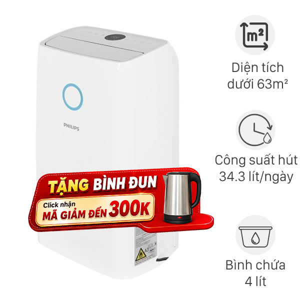 Máy hút ẩm Philips DE3306/11 364W