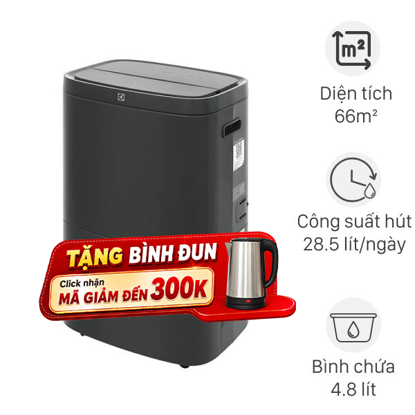 Máy hút ẩm kết hợp lọc không khí Electrolux EDH16TRBD3 370W
