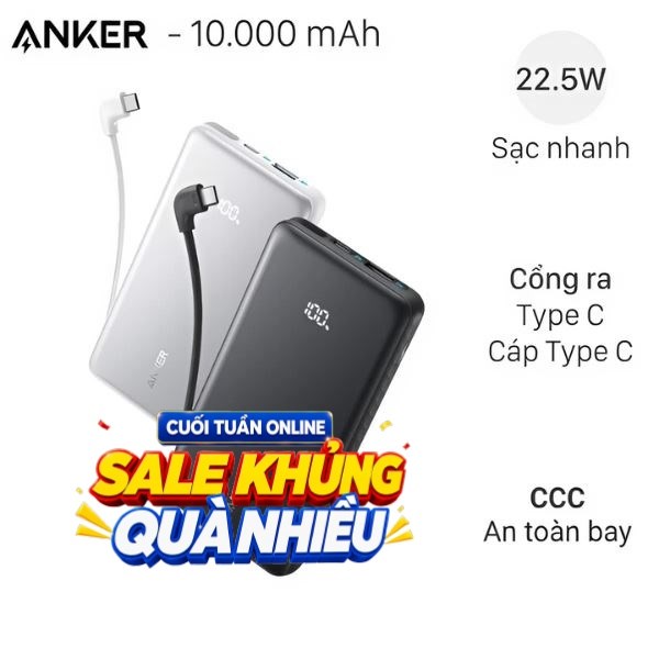 Anker Zolo 22.5W Zolo A110D kèm Cáp Type C