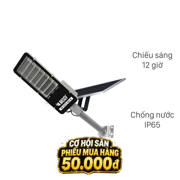 Đèn đường năng lượng mặt trời Modi nhôm MD-SLT31-600-W