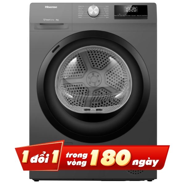 Máy sấy bơm nhiệt Hisense 8 Kg DH80N1T