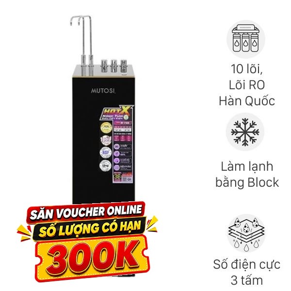 Máy lọc nước RO nóng nguội lạnh Hydrogen ion kiềm Mutosi MP-P88N 10 lõi