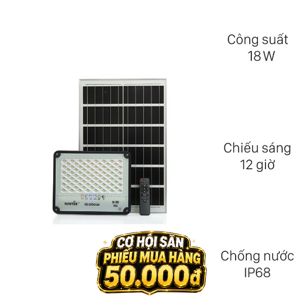 Đèn pha năng lượng mặt trời nhôm SUNTEK RL-200