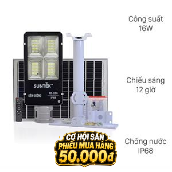 Đèn đường năng lượng mặt trời nhôm SUNTEK RD-200