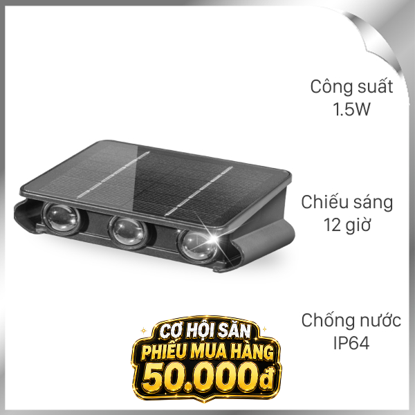 Đèn hắt tường năng lượng mặt trời Modi MD-SWL-V6-PRO WW
