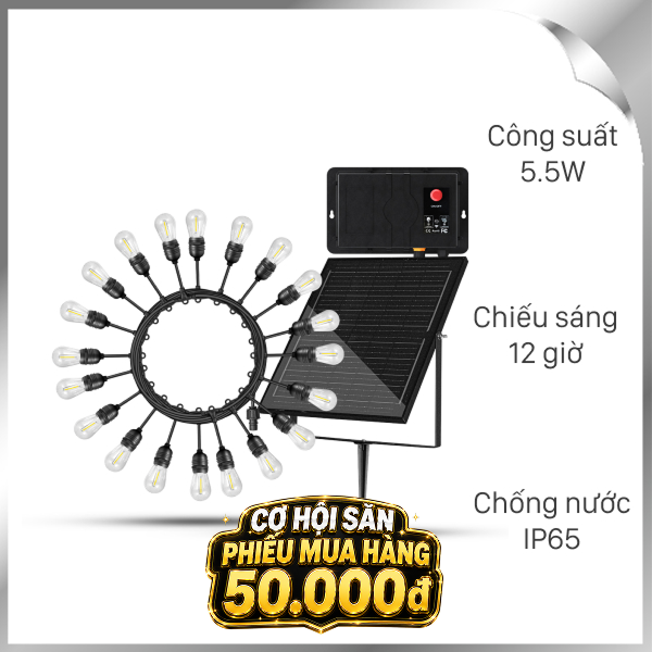Đèn dây trang trí năng năng lượng mặt trời Modi MD-SLB-10M20B NEW WW