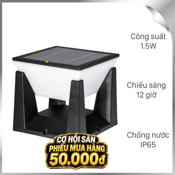 Đèn trụ cổng năng lượng mặt trời Modi MD-SPL-F200 WW WH