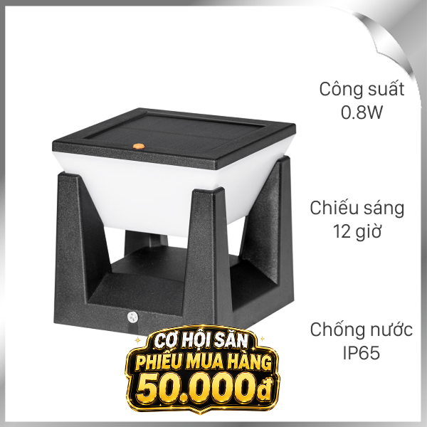 Đèn trụ cổng năng lượng mặt trời Modi MD-SPL-F150 WW WH