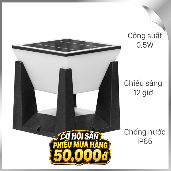 Đèn trụ cổng năng lượng mặt trời Modi MD-SPL-F100 WW WH