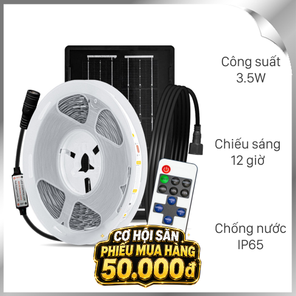 Đèn dây LED trang trí năng lượng mặt trời Modi MD-SSL-2835-60D10M WW