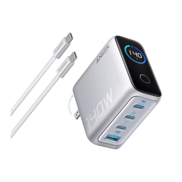 Bộ đế sạc không dây 2 in 1 15W MagGo Anker A2544 kèm Cáp Type C - Type C