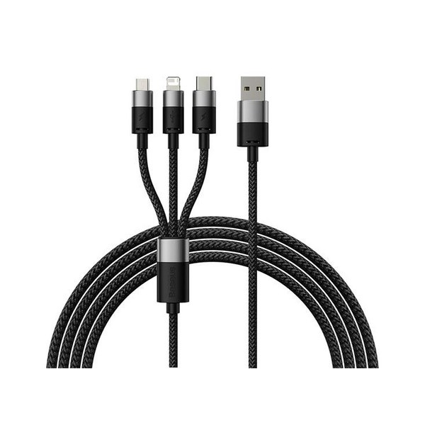 Cáp sạc và truyền dữ liệu 3 đầu USB-A - Type-C Lightning Micro USB 17.5W 1.2m Baseus StarSpeed CB000030
