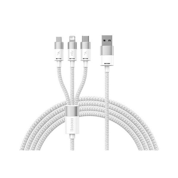 Cáp sạc và truyền dữ liệu 3 đầu USB-A - Type-C Lightning Micro USB 17.5W 1.2m Baseus StarSpeed CB000030