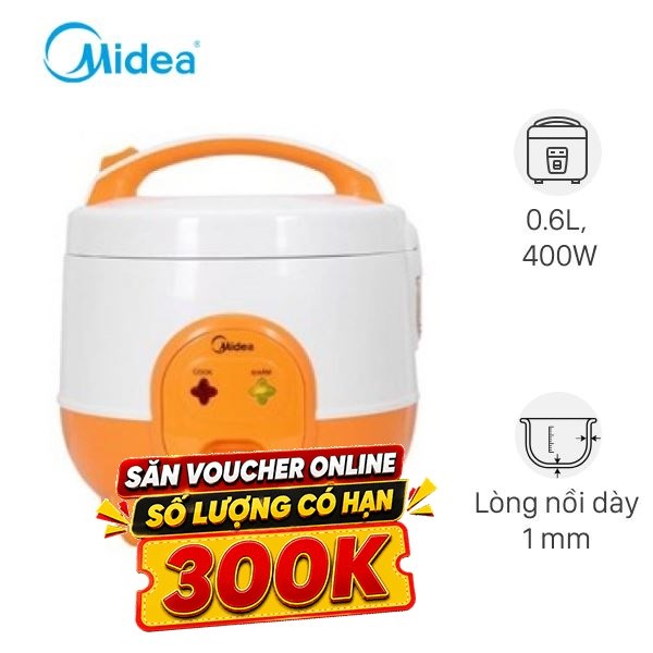 Nồi cơm nắp gài Midea 0.6 lít MR-CM06SD