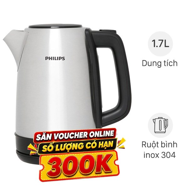 Bình đun siêu tốc Philips 1.7 lít HD9350