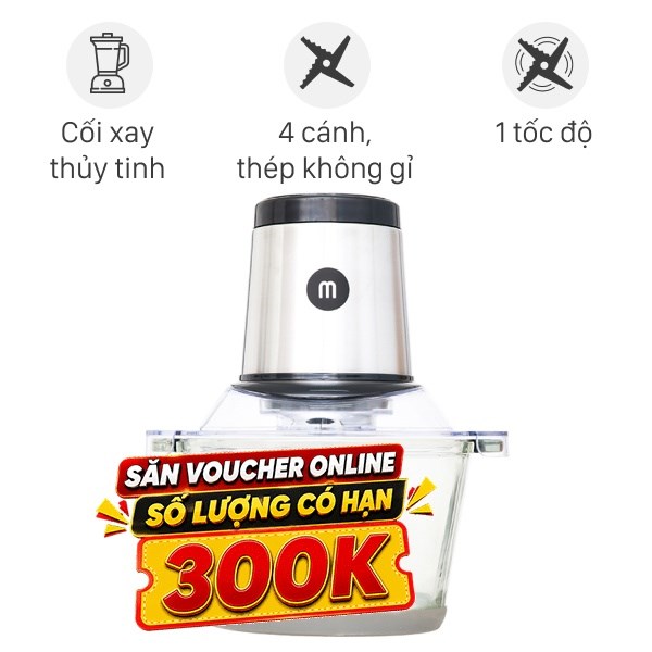 Máy xay thịt đa năng Mishio MK-135 300W 1.8 lít