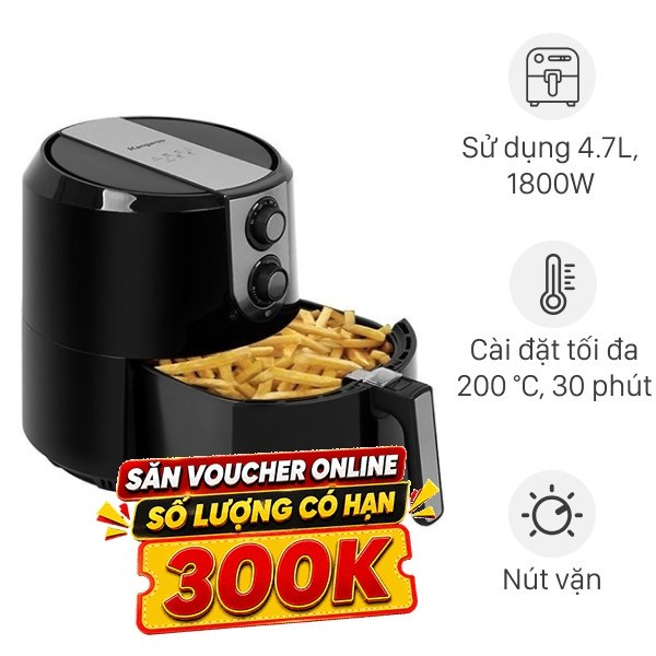 Nồi chiên không dầu Kangaroo 5.2 lít KG55AF1