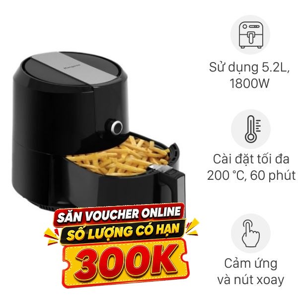 Nồi chiên không dầu Kangaroo 5.2 lít KG55AF1A