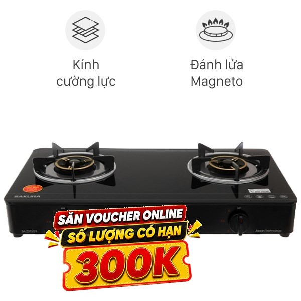 Bếp ga đôi Sakura SA-2375GB