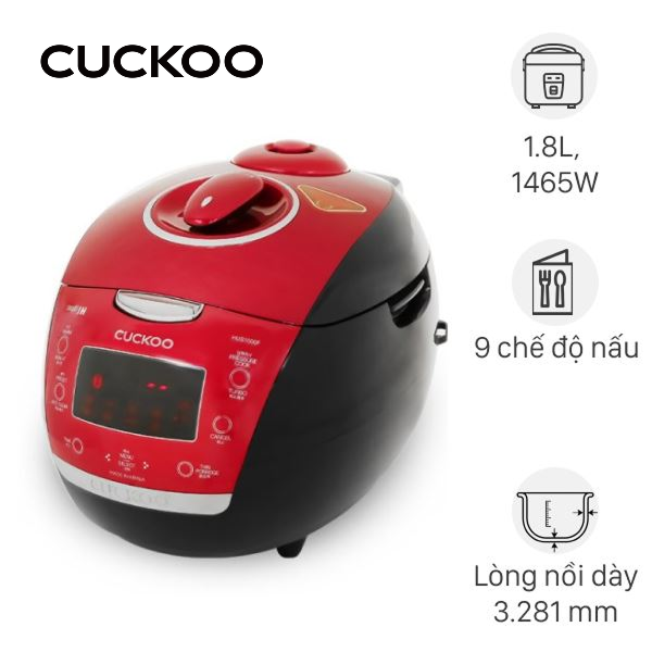 Nồi cơm áp suất cao tần Cuckoo 1.8 lít CRP-HUS1000F