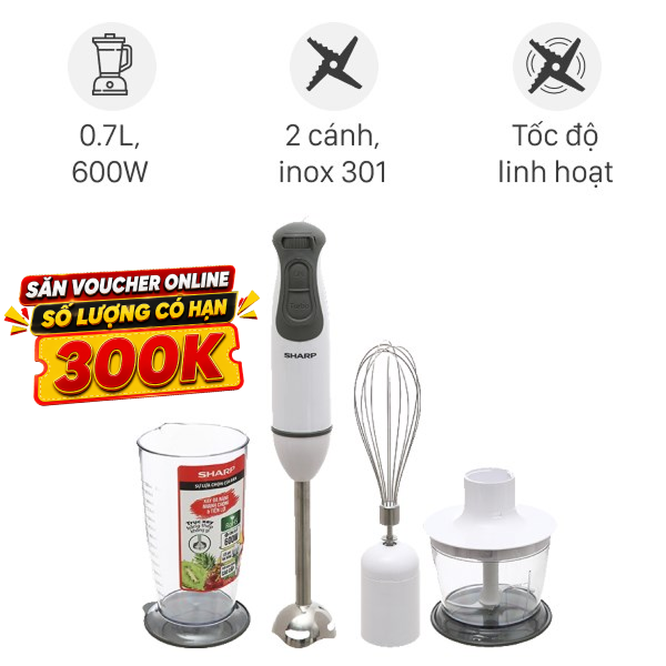 Máy xay cầm tay Sharp EM-H076SV-WH