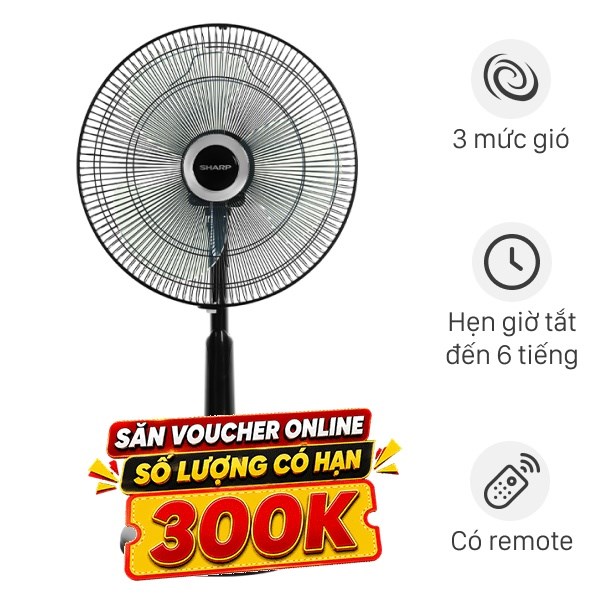 Quạt lửng Sharp 3 cánh PJ-L40RV-DG 50W