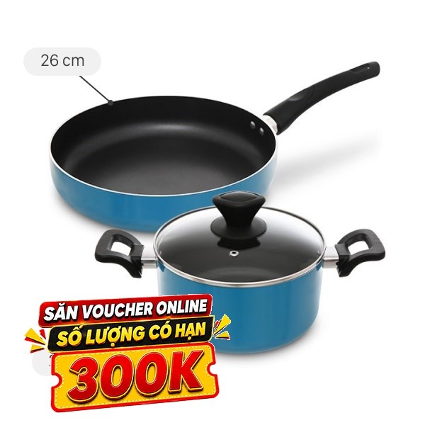 Bộ nồi chảo nhôm chống dính Hommy BE004-20-26