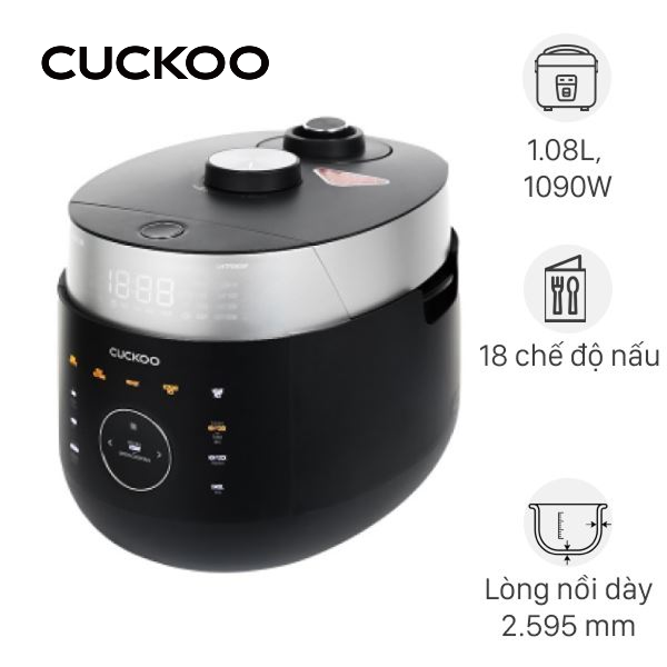 Nồi cơm áp suất cao tần Cuckoo 1.08 lít CRP-LHTR0609F/BKSIVNCV