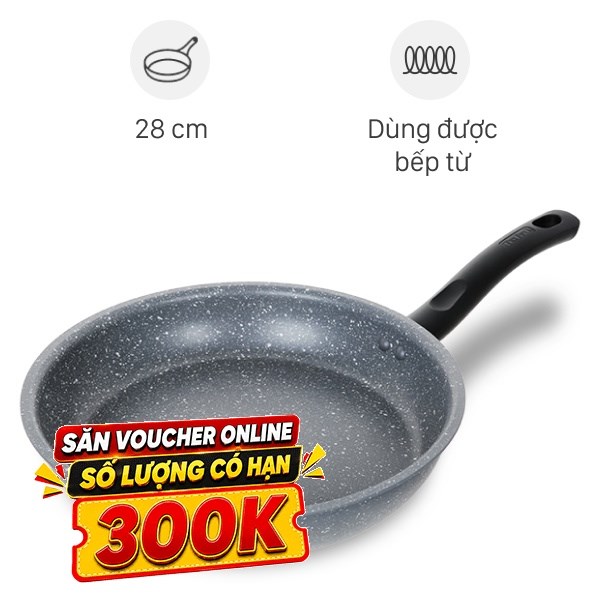Chảo nhôm chống dính vân đá đáy từ Tefal G1340695