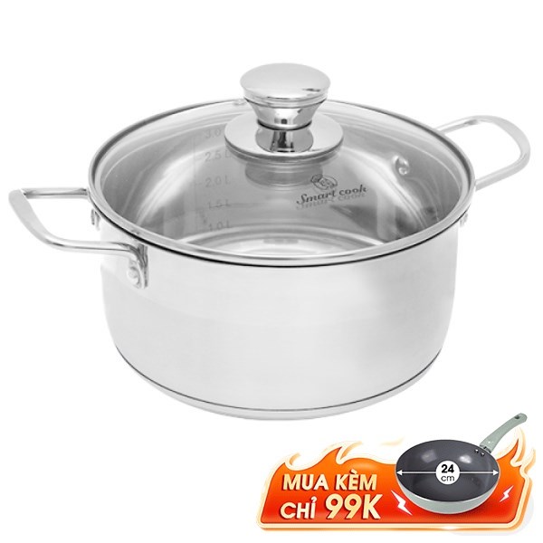 Nồi inox 3 đáy Smartcook SM2401MN