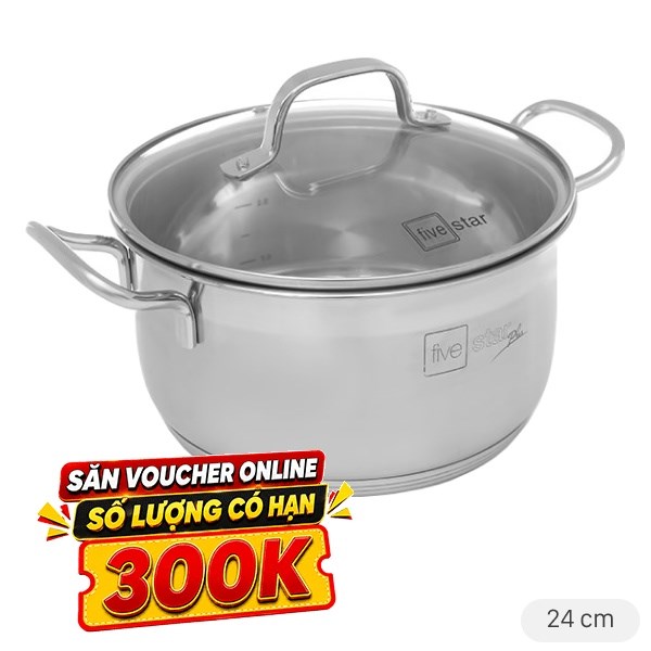 Nồi inox 3 đáy Fivestar N24-5DG 304