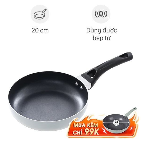 Chảo nhôm chống dính đáy từ Elmich Smartcook SM5705MN