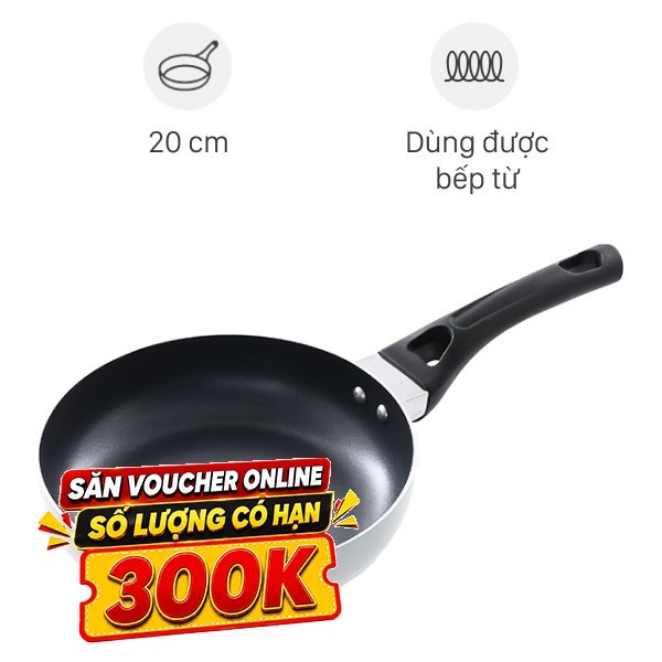 Chảo nhôm chống dính đáy từ 20 cm Elmich Smartcook SM5705MN