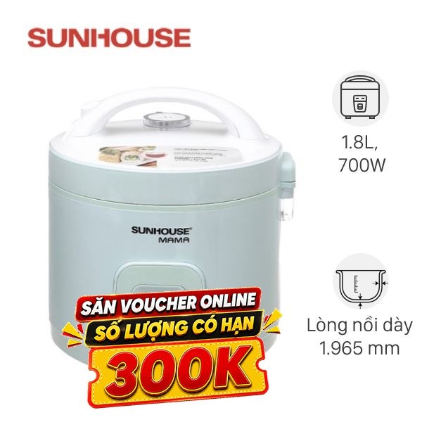 Nồi cơm nắp gài Sunhouse 1.8 lít SHD8665B