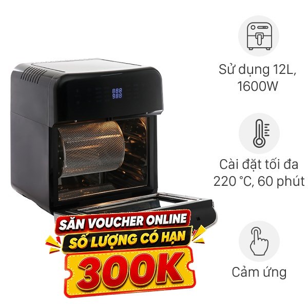 Lò chiên không dầu Kangaroo 12.5 lít KG12AF6A